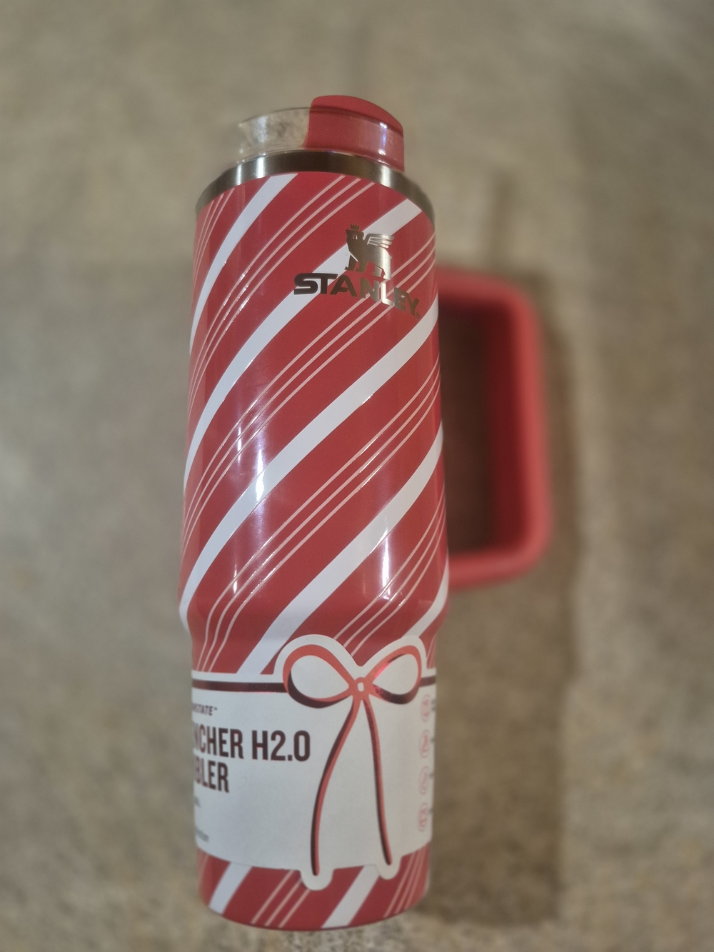 Stanley Red & White Candy-Stripe Travel Tumbler New 30 Oz